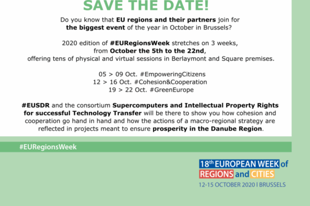Save the date! #EUSDR at the #EURegionsWeek, Oct 12th -16th