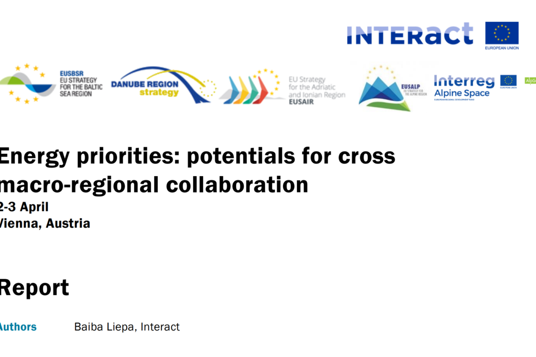 Energy priorities: potentials for cross macro-regional collaboration (Interact report)
