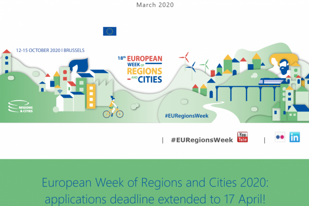 European Week of Regions and Cities 2020: applications deadline extended to 17 April!